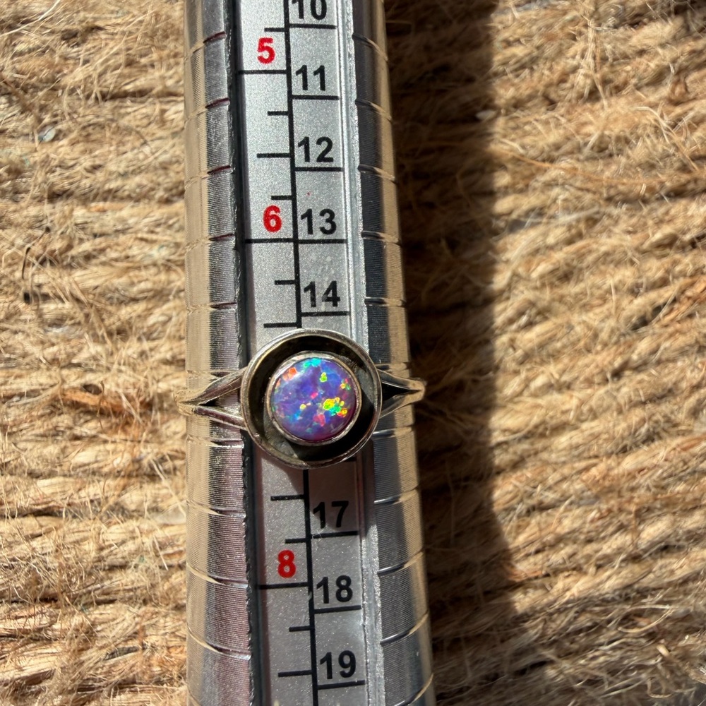 Sterling Silver Shadow Box Opal Ring - image 6